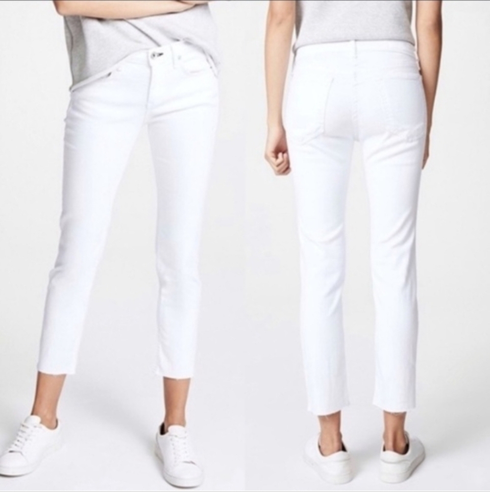 Rag & Bone Dre Capri White Raw Hem Size 25
